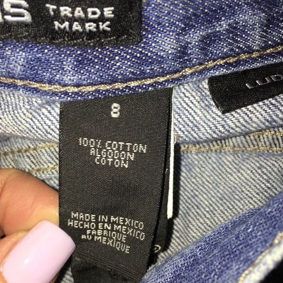 DKNY Ludlow Distressed Capris Sz 8 Rigid Cotton Destroyed - Picture 4 of 11